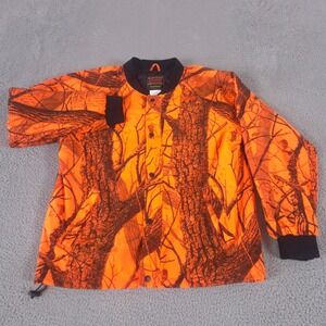 Stearns Jacket Mens Medium Orange Realtree Hardwoods Camo Insulated Snap Front